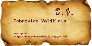 Dobrovics Valéria névjegykártya